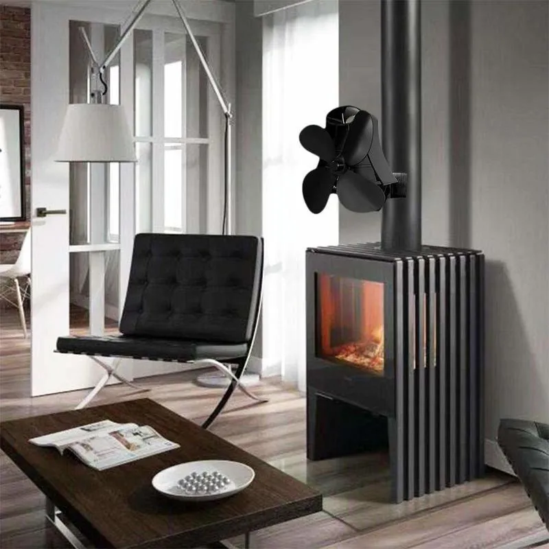 4-Blade Fireplace Stove Fan | Heat Powered | Aluminum (Variant 2)