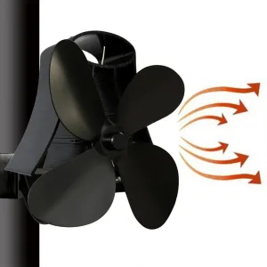 4-Blade Fireplace Stove Fan | Heat Powered | Aluminum (Variant 2)