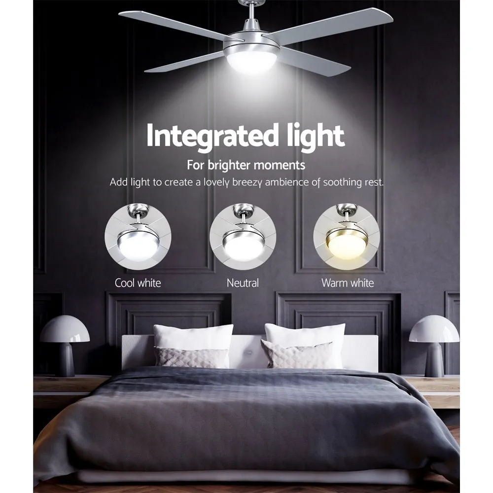 52'' Ceiling Fan w/Light & Remote | Silver