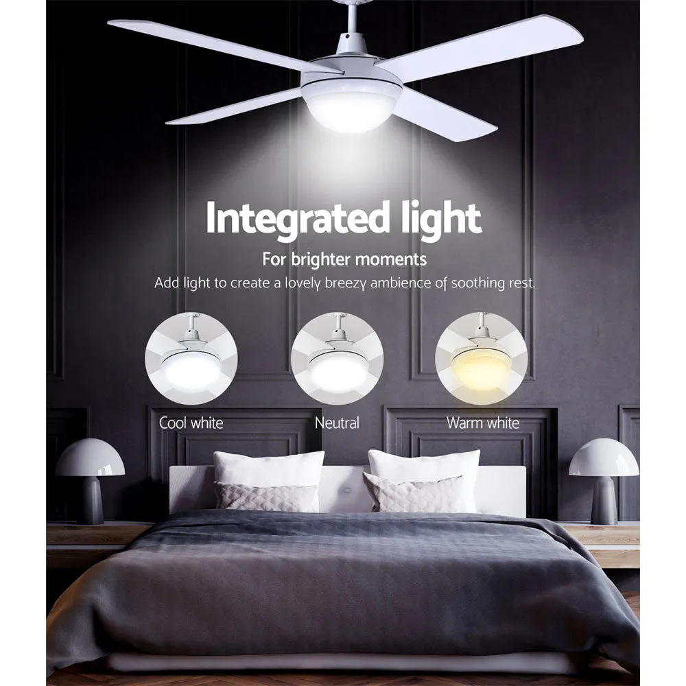 52'' Ceiling Fan w/Light & Remote | White