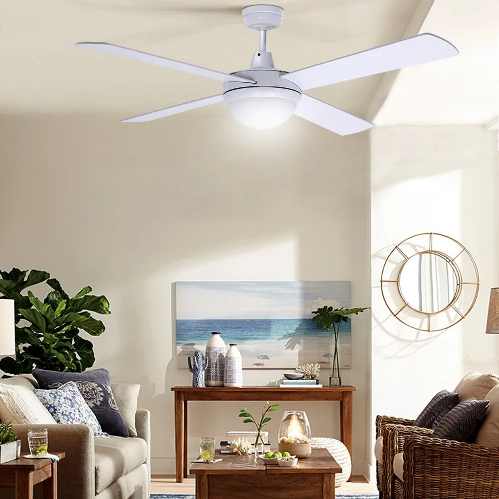 52'' Ceiling Fan w/Light & Remote | White