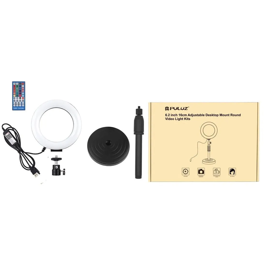 6.2" RGBW LED Ring Light with Remote & Tripod