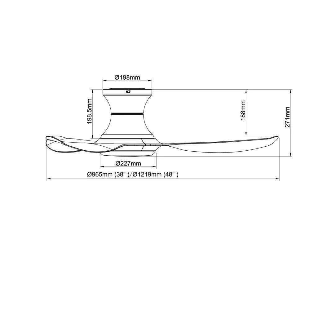 Acorn Voga Ceiling Fan with Light DC-368H-SG (38"/48")