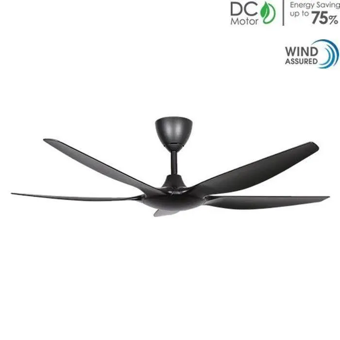 Alpha AX60 5B/56 MATT BLACK Ceiling Fan 56" 5 Blades With Remote Matt Black