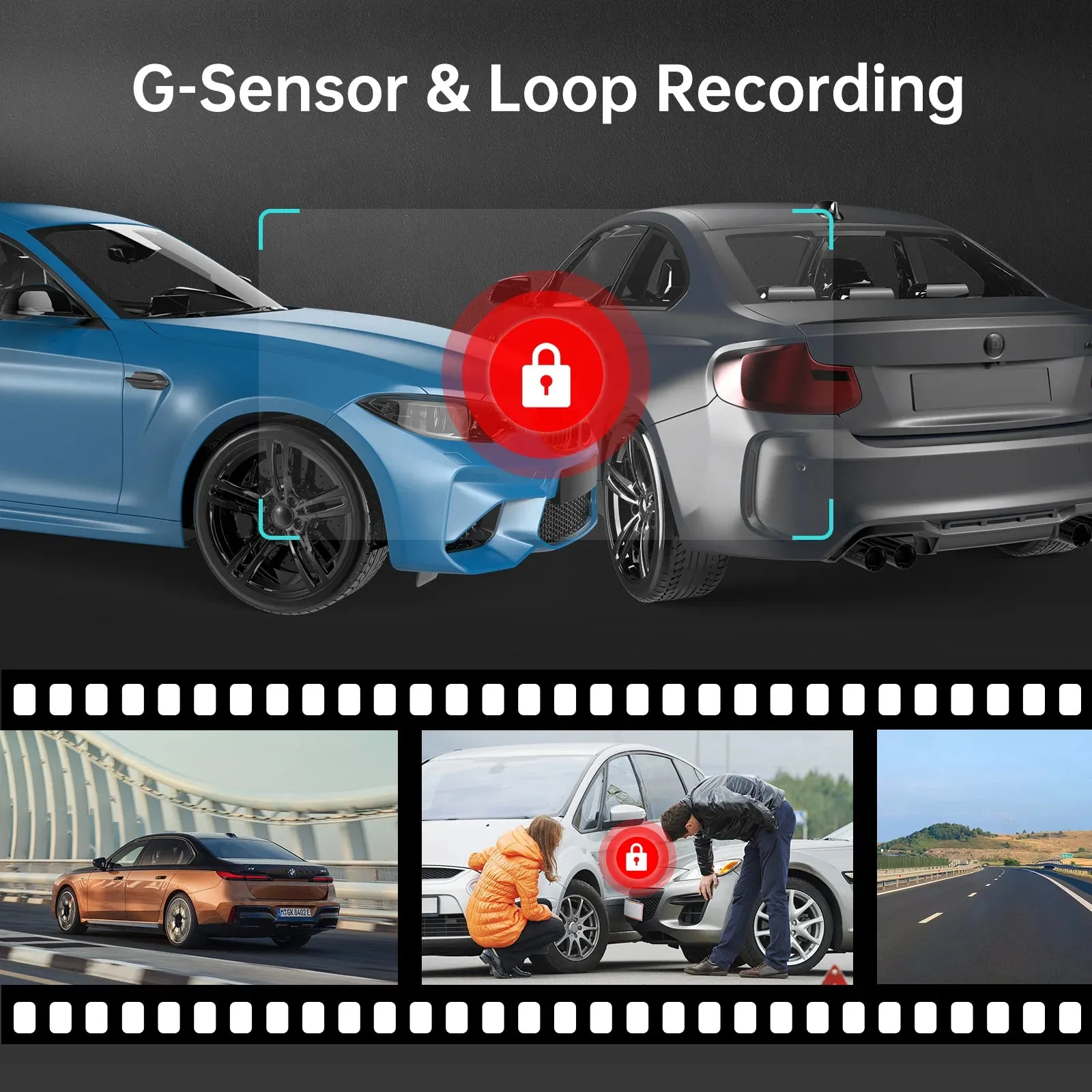 Dash Cam D100 2K 1440P Car DVR Built in GPS Wifi Voice Control 24H Parking Monitor Night Vision Dash Cam for Cars  