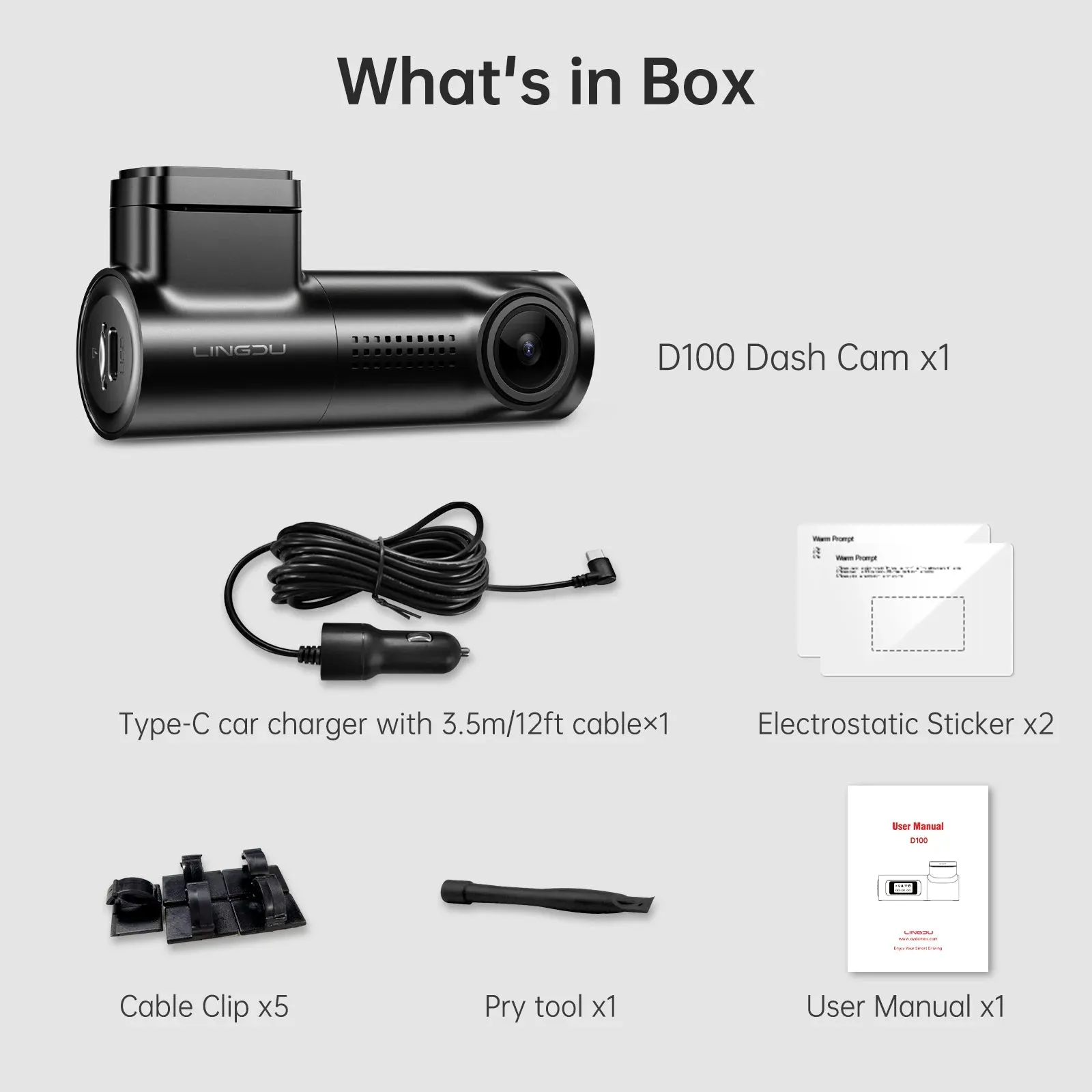 Dash Cam D100 2K 1440P Car DVR Built in GPS Wifi Voice Control 24H Parking Monitor Night Vision Dash Cam for Cars  