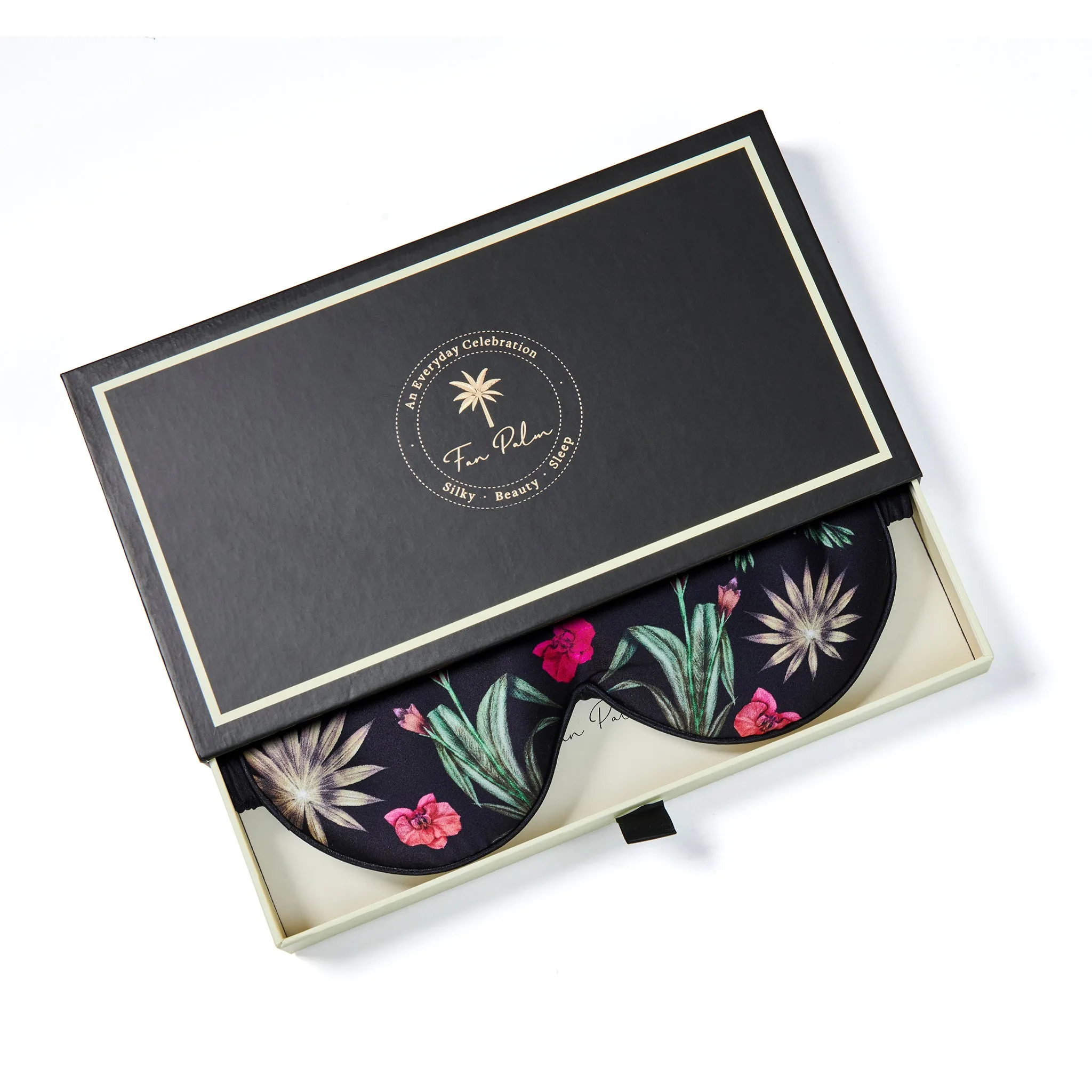 Floral Garden Black Sleeping Mask