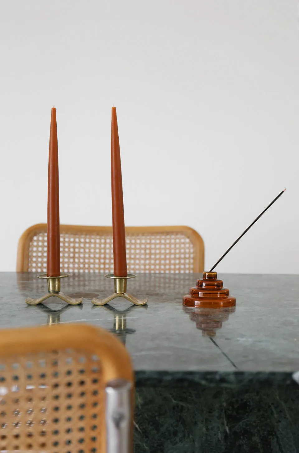 Glass Meso Incense Holder (Amber)