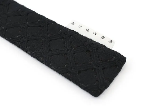 Japanese Sensu Foldable fan with a Fan bag / Black, Lace