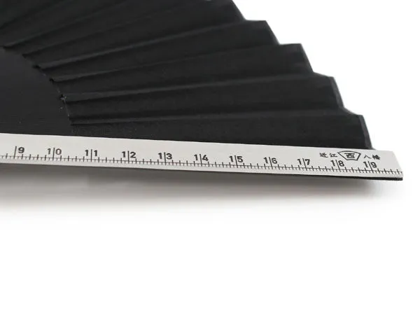 Japanese Sensu Foldable fan with a Fan bag / , Black, Plain, Ruler
