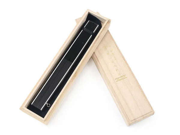 Japanese Sensu Foldable fan with a Fan bag / , Black, Plain, Ruler