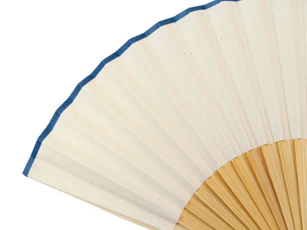 Japanese Sensu Foldable fan with a Fan bag / Ecru, Plain, Ruler