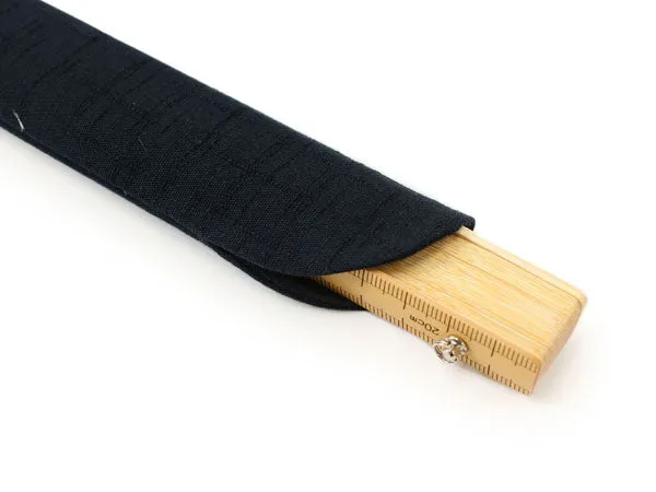 Japanese Sensu Foldable fan with a Fan bag / Ecru, Plain, Ruler