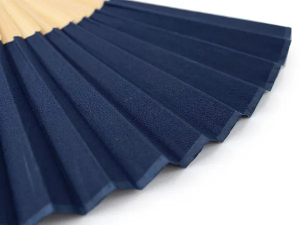 Japanese Sensu Foldable fan with a Fan bag / Navy, Plain, Ruler