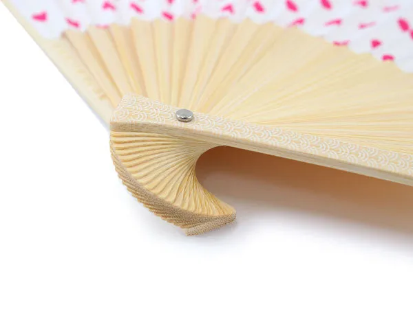 Japanese Sensu Foldable fan with a Fan bag / Red, Dot pattern, Sea bream