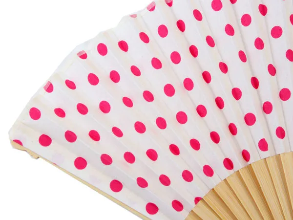 Japanese Sensu Foldable fan with a Fan bag / Red, Dot pattern, Sea bream