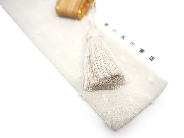 Japanese Sensu Foldable fan with a Fan bag / White, Dot pattern
