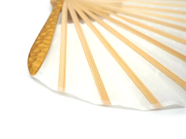 Japanese Sensu Foldable fan with a Fan bag / White, Dot pattern