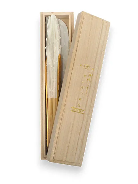 Japanese Sensu Foldable fan with a Fan bag / White, Dot pattern