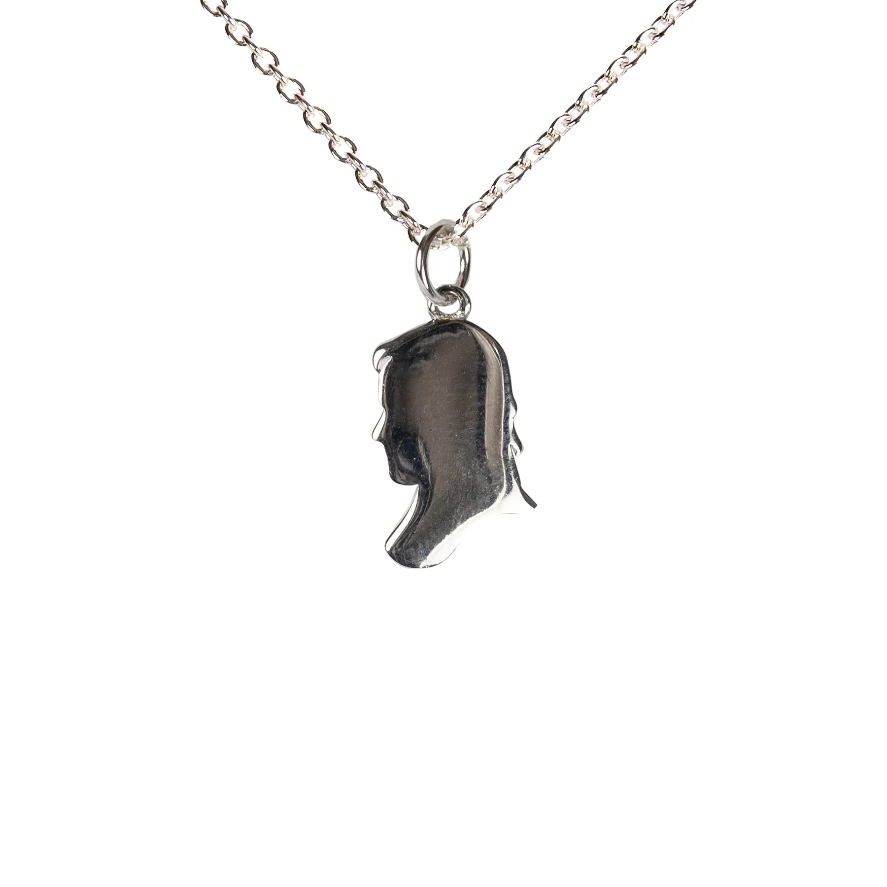 Mr. Darcy Inscribed Silhouette Necklace