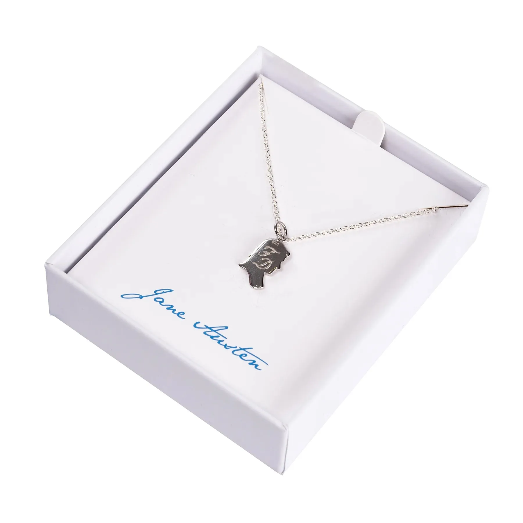 Mr. Darcy Inscribed Silhouette Necklace