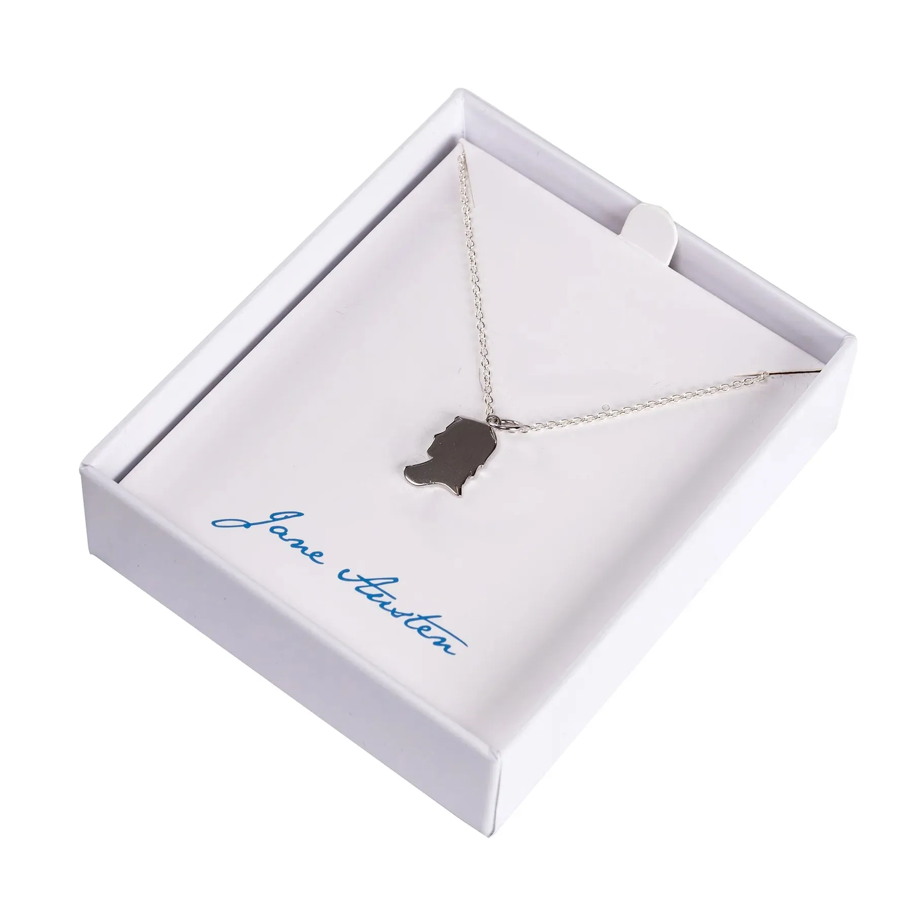Mr. Darcy Inscribed Silhouette Necklace