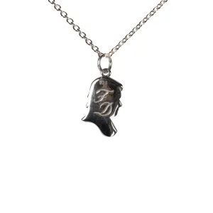 Mr. Darcy Inscribed Silhouette Necklace