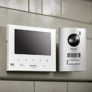 Panasonic Home Intercom 7" Kit with White Monitor and Door Station, VL-SV75AZ-W