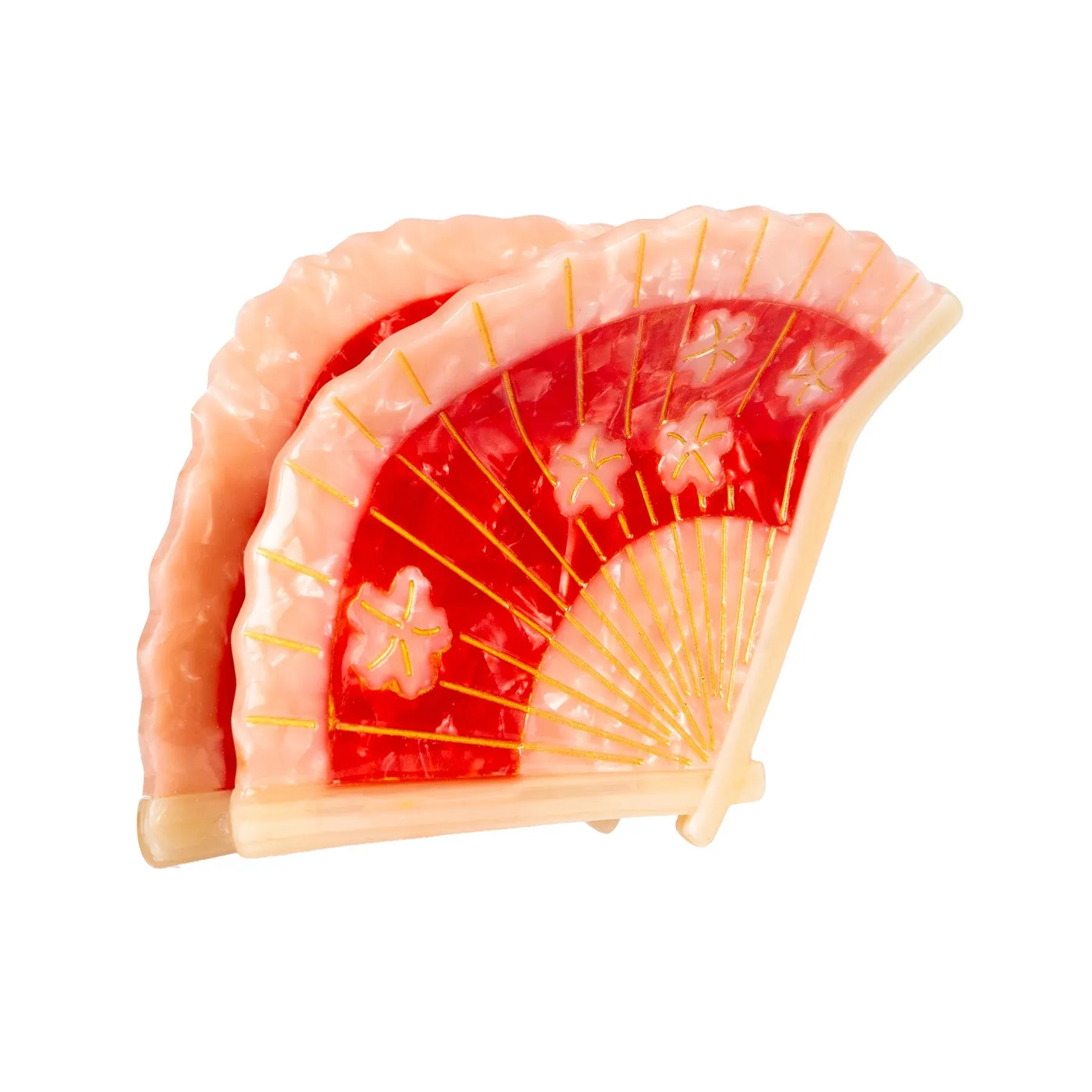 Regency Fan Hair Claw Clip in Red